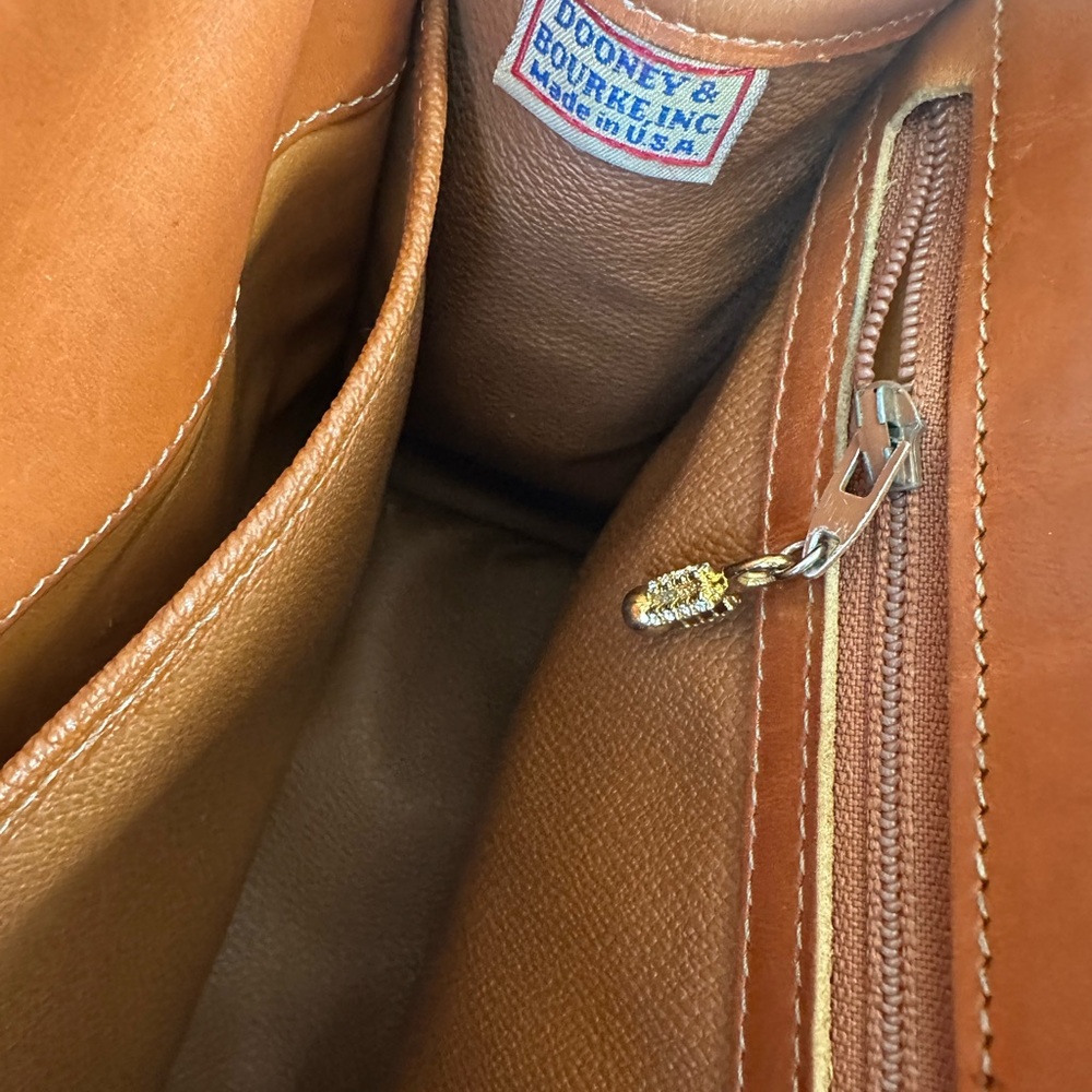 Vintage 1991 Dooney & Bourke AWL Satchel Original Receipt USA Cream Tan Leather - Picture 2 of 14